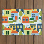 Little colorful houses Outdoor Rug Gallery Image 1