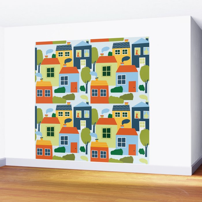 Little colorful houses Wall Mural Gallery Image 2