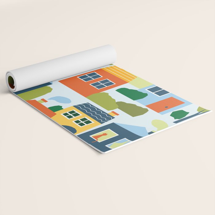 Little colorful houses Yoga Mat Gallery Image 2