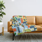 Little colorful houses Throw Blanket Gallery Image 1