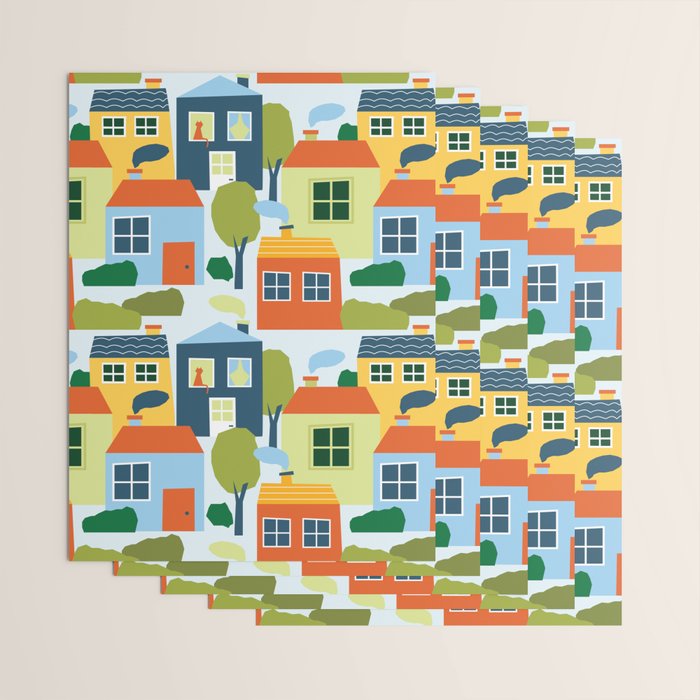 Little colorful houses Wrapping Paper Gallery Image 3