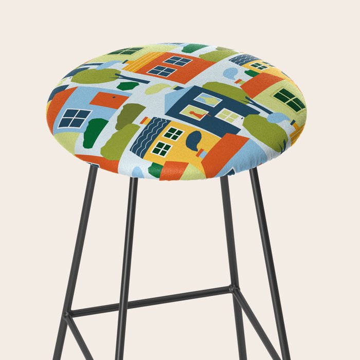 Little colorful houses Stool Gallery Image 2