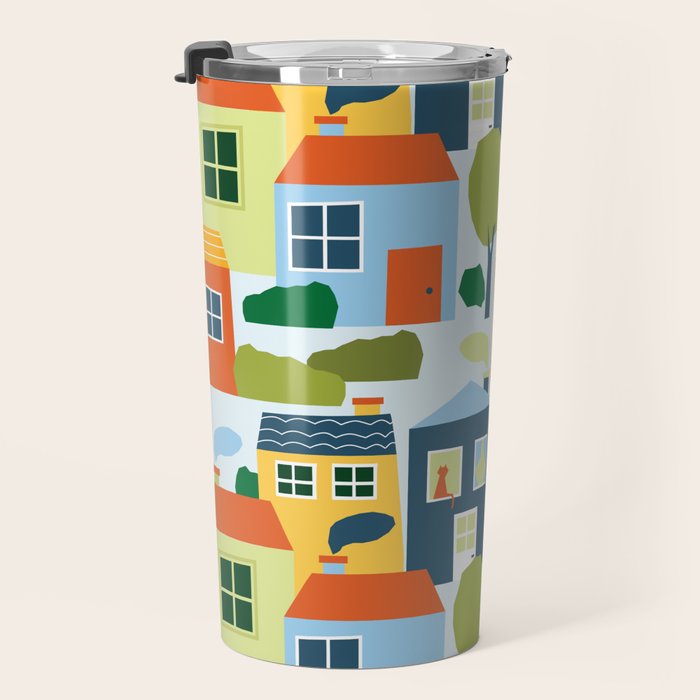 Little colorful houses Travel Mug Gallery Image 3