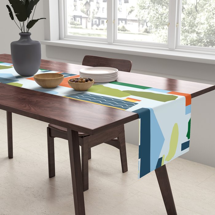 Little colorful houses Table Runner Gallery Image 2