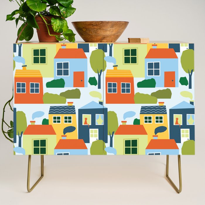 Little colorful houses Credenza Gallery Image 1