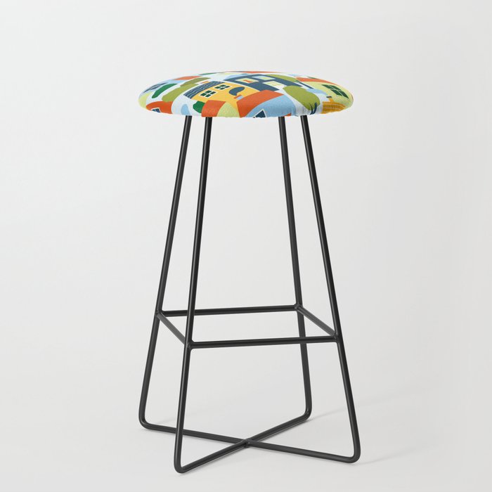 Little colorful houses Stool Gallery Image 1