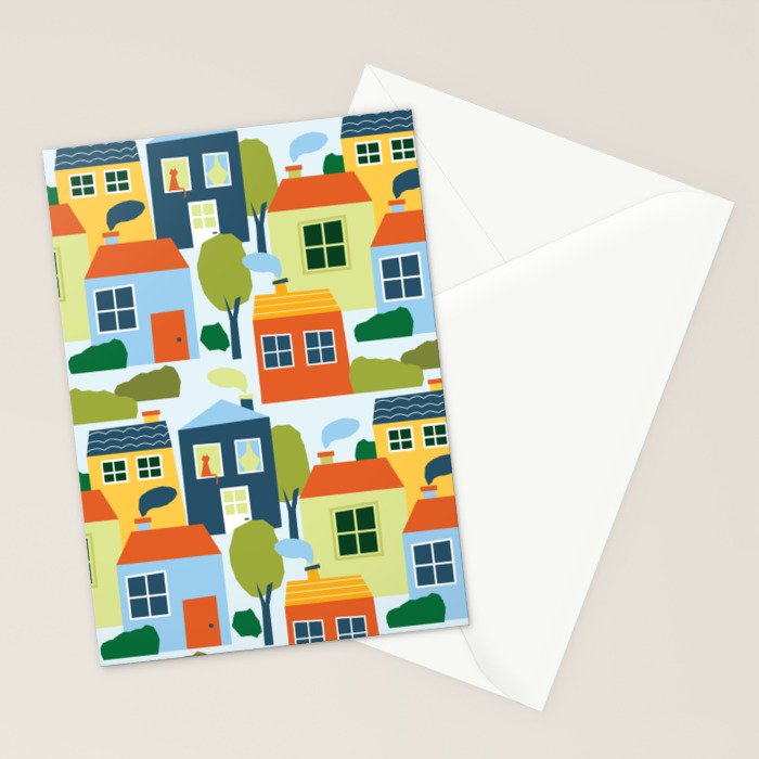 Little colorful houses Stationery Card Gallery Image 2