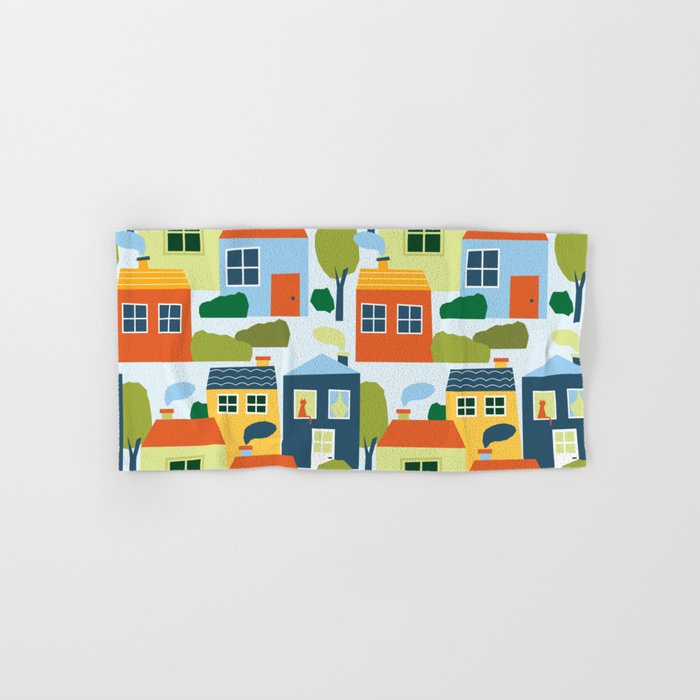 Little colorful houses Bath Towel Gallery Image 1