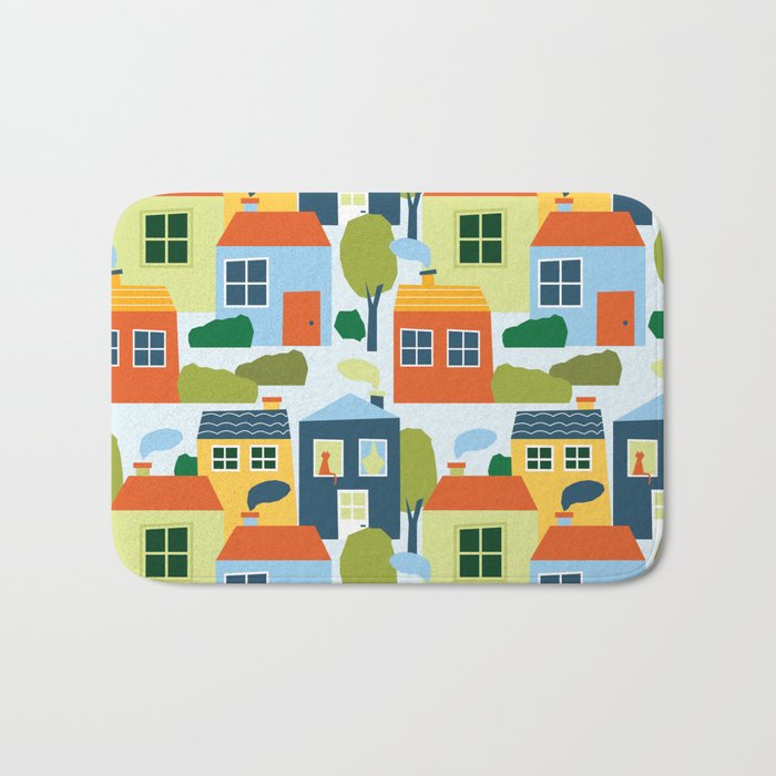 Little colorful houses Bath Mat Gallery Image 1