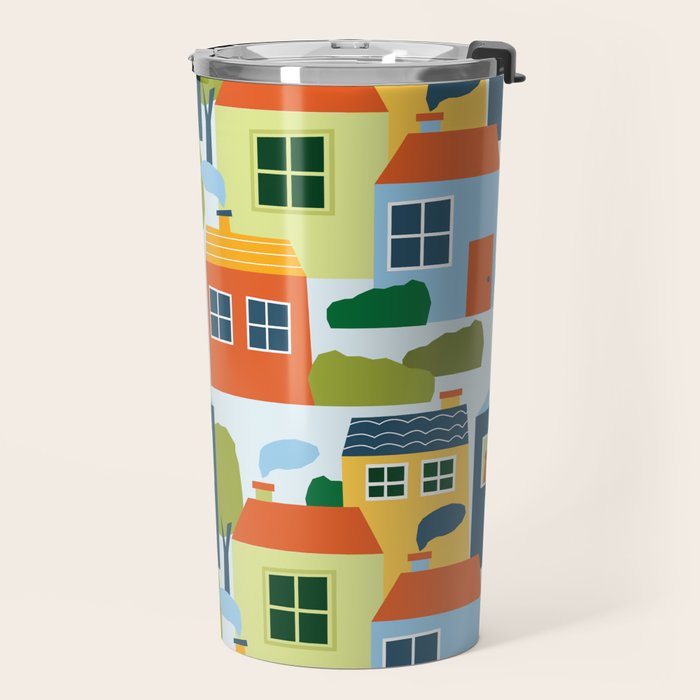 Little colorful houses Travel Mug Gallery Image 2