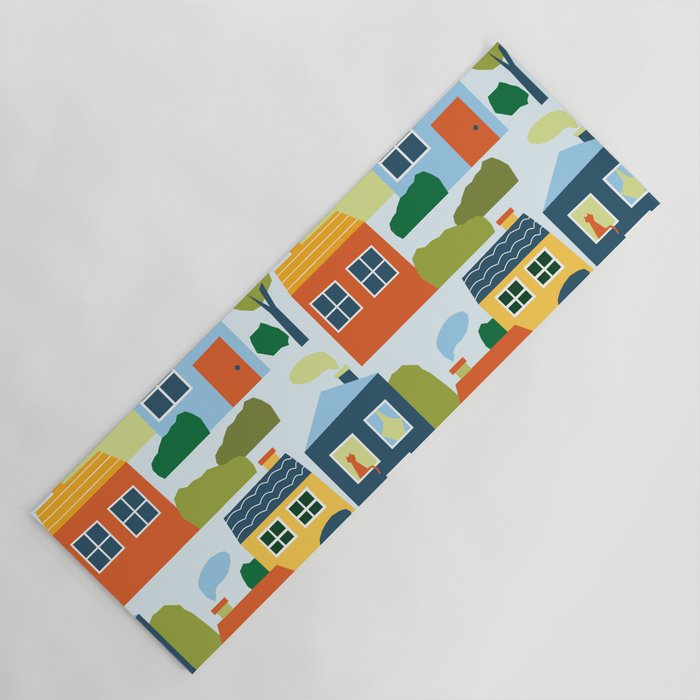 Little colorful houses Yoga Mat Gallery Image 1