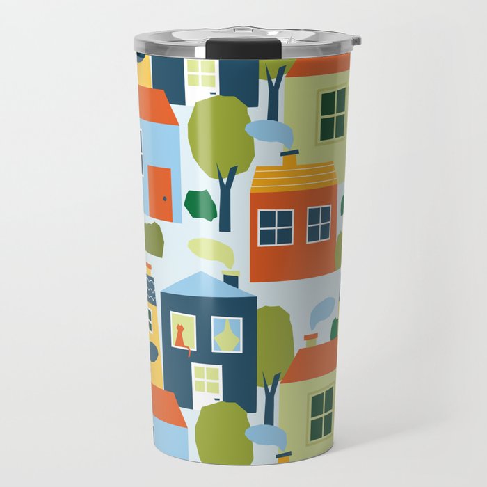 Little colorful houses Travel Mug Gallery Image 1