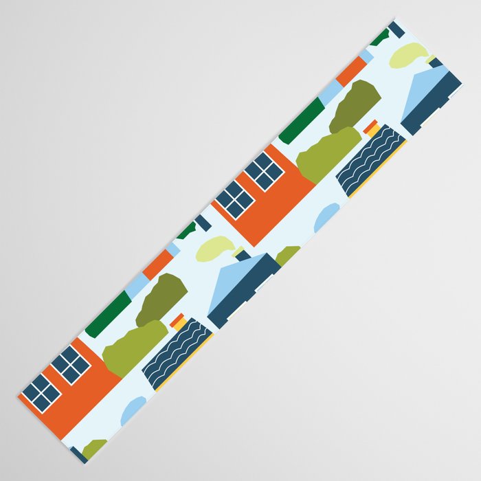 Little colorful houses Table Runner Gallery Image 3