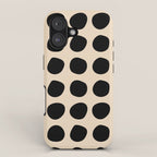 Irregular Polka Dots black and cream iPhone Case Gallery Image 1