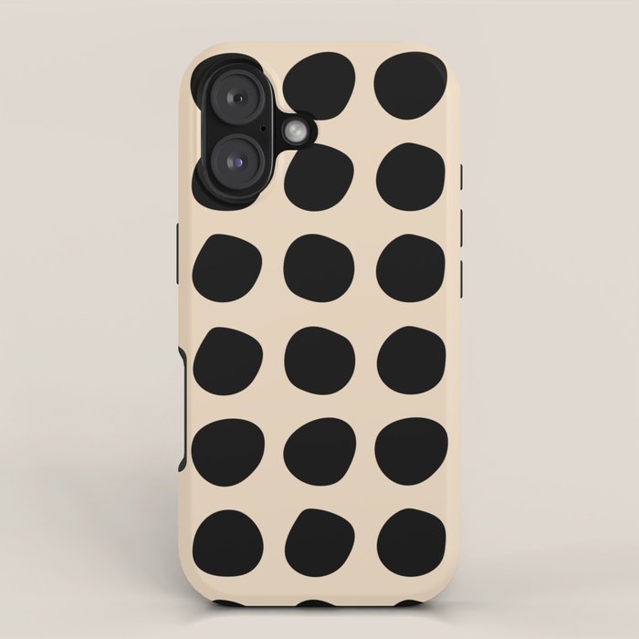Irregular Polka Dots black and cream iPhone Case Gallery Image 1
