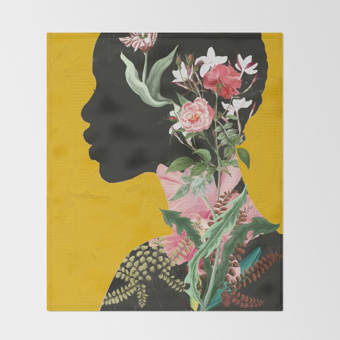 Floral Portrait 17 Throw Blanket Gallery Image 2