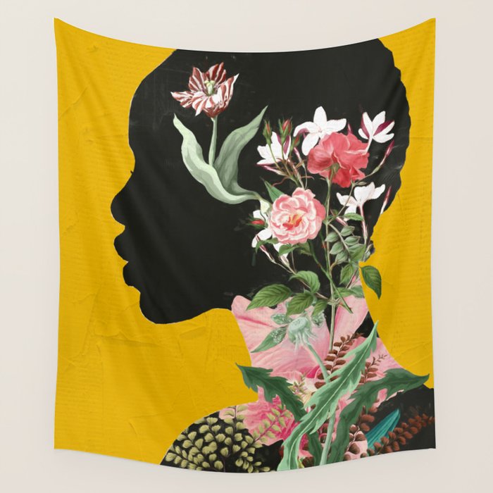 Floral Portrait 17 Wall Tapestry Gallery Image 1