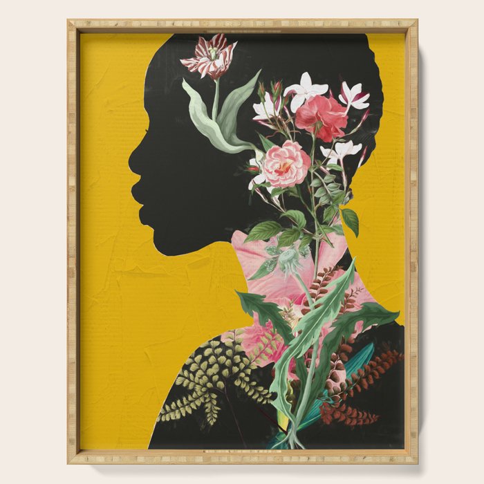 Floral Portrait 17 Serving Tray Gallery Image 1