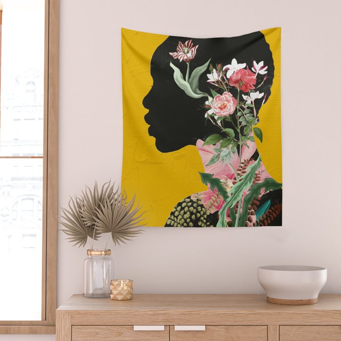 Floral Portrait 17 Wall Tapestry Gallery Image 2