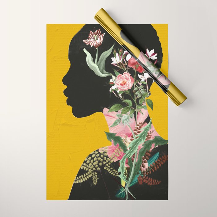 Floral Portrait 17 Wrapping Paper Gallery Image 1