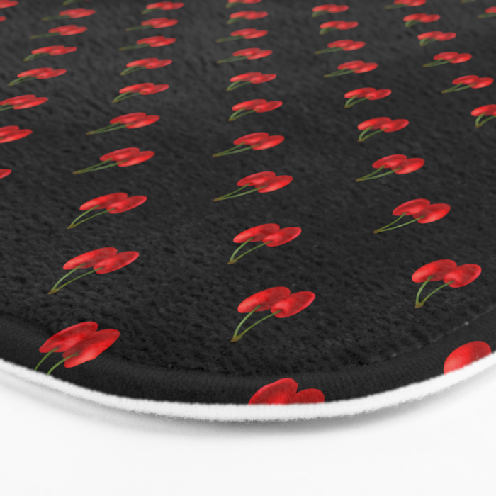 Y2K Cherries - Black Pattern Miniature Bath Mat Gallery Image 3