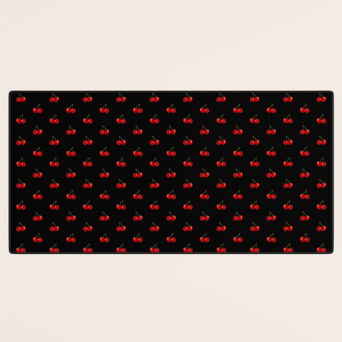 Y2K Cherries - Black Pattern Miniature Desk Mat Gallery Image 3