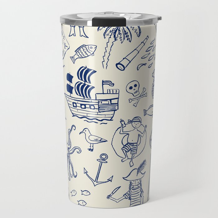 Pirate Play - Cream Travel Mug Gallery Image 1