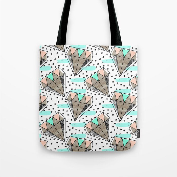 Colored diamonds and texture A Tote Bag Gallery Image 1