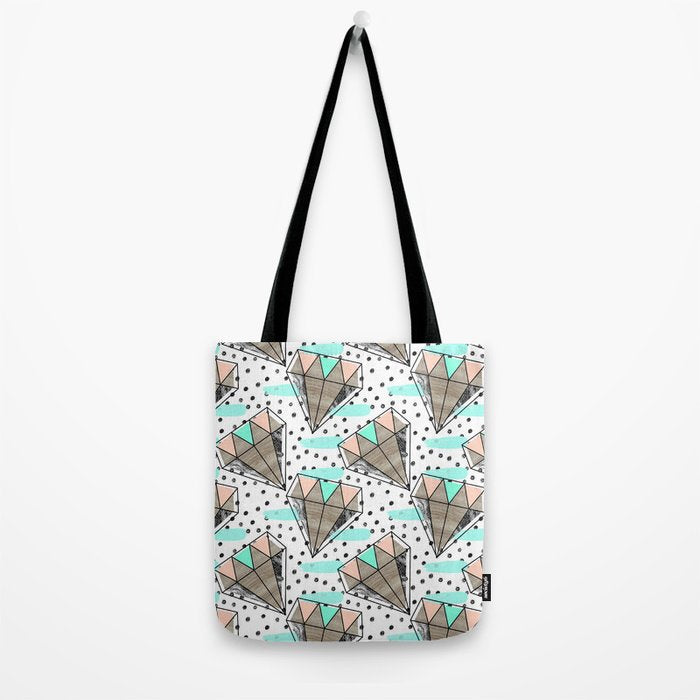 Colored diamonds and texture A Tote Bag Gallery Image 2
