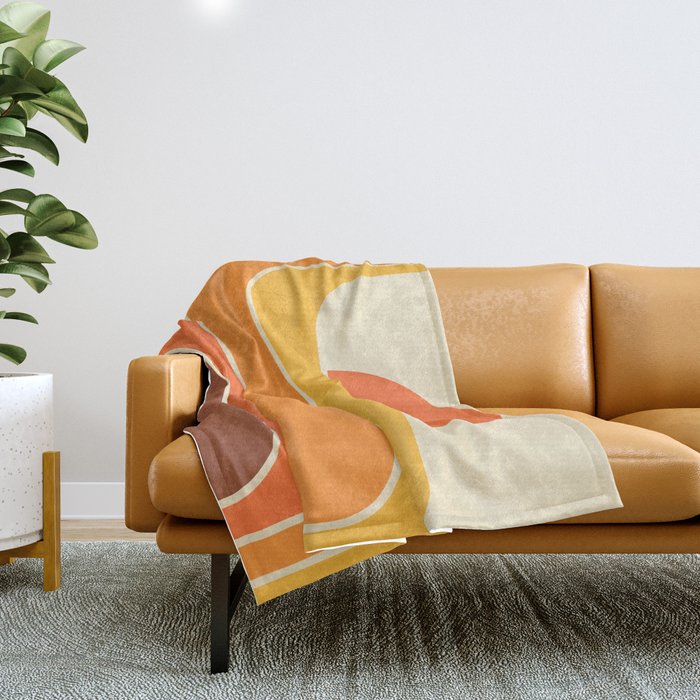 Retro Geometric Sun Set Design 421 Throw Blanket Gallery Image 1