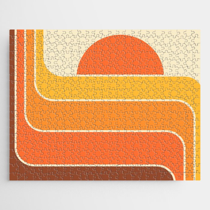 Retro Geometric Sun Set Design 421 Jigsaw Puzzle Gallery Image 1
