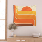 Retro Geometric Sun Set Design 421 Wall Tapestry Gallery Image 2