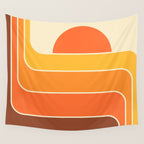 Retro Geometric Sun Set Design 421 Wall Tapestry Gallery Image 4