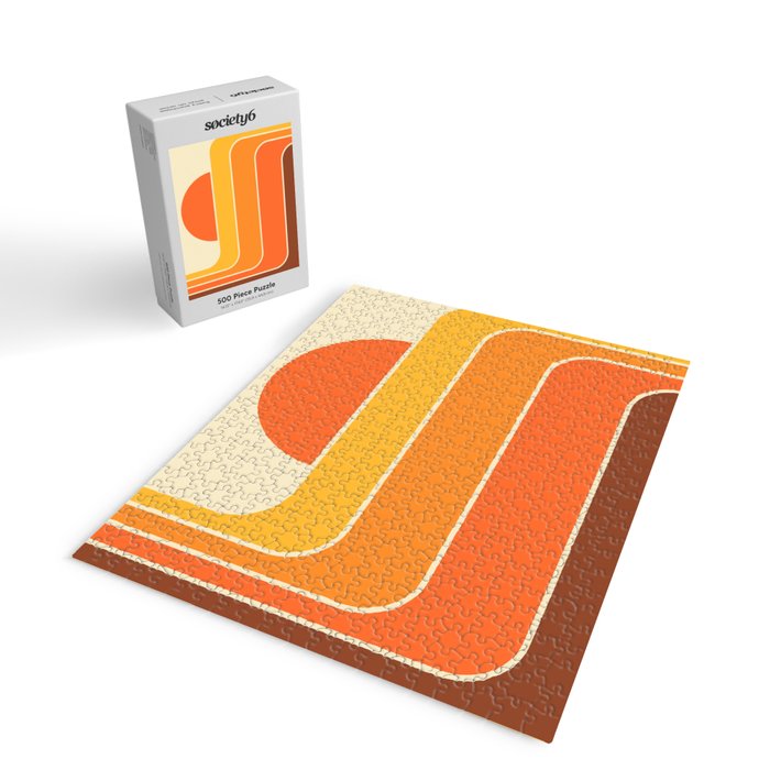 Retro Geometric Sun Set Design 421 Jigsaw Puzzle Gallery Image 2