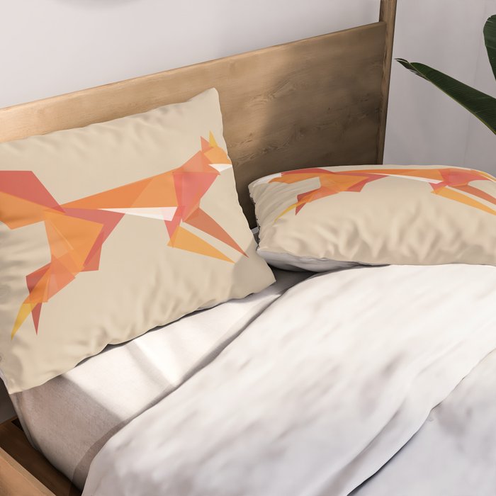 Fractal geometric fox Pillow Sham Gallery Image 2
