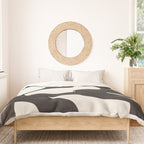 Mid Century Modern Minimalist Abstract Art Brush Strokes Black & White Ink Art Ripple Lines Duvet Cover Gallery Image 3