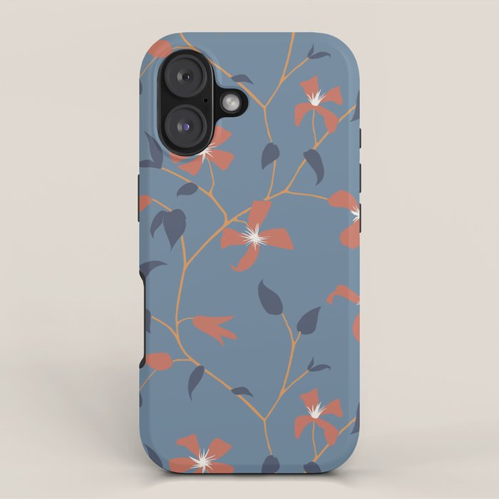 Floral Clematis Vine - Indigo Sunset iPhone Case Gallery Image 1