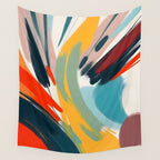 Painted Deliciousness, Spring Colorful Eclectic Bohemian Abstract, Brush Strokes Contemporary Modern Art Wall Tapestry Gallery Image 4