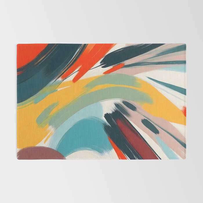 Painted Deliciousness, Spring Colorful Eclectic Bohemian Abstract, Brush Strokes Contemporary Modern Art Rug Gallery Image 2