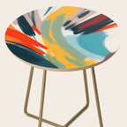 Painted Deliciousness, Spring Colorful Eclectic Bohemian Abstract, Brush Strokes Contemporary Modern Art Side Table Gallery Image 2