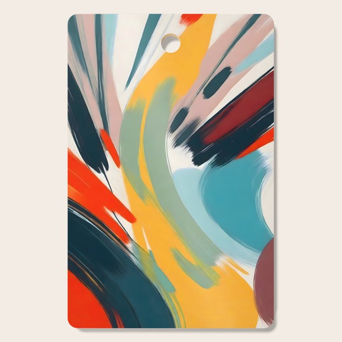 Painted Deliciousness, Spring Colorful Eclectic Bohemian Abstract, Brush Strokes Contemporary Modern Art Cutting Board Gallery Image 1
