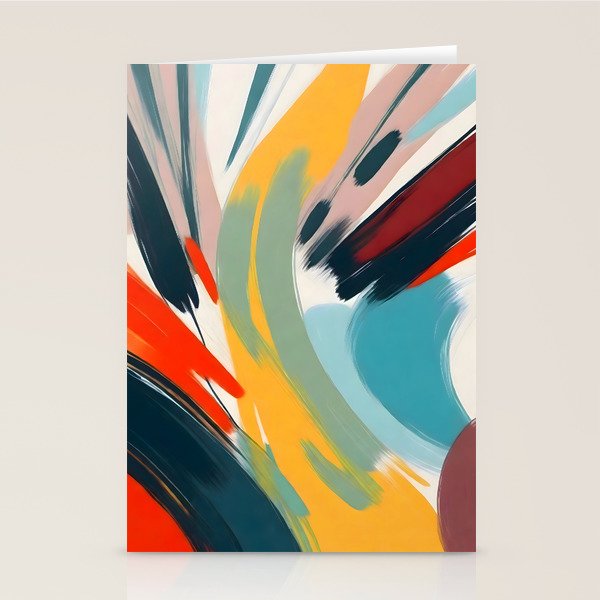 Painted Deliciousness, Spring Colorful Eclectic Bohemian Abstract, Brush Strokes Contemporary Modern Art Stationery Card Gallery Image 2