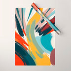Painted Deliciousness, Spring Colorful Eclectic Bohemian Abstract, Brush Strokes Contemporary Modern Art Wrapping Paper Gallery Image 1