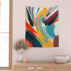 Painted Deliciousness, Spring Colorful Eclectic Bohemian Abstract, Brush Strokes Contemporary Modern Art Wall Tapestry Gallery Image 2