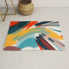 Painted Deliciousness, Spring Colorful Eclectic Bohemian Abstract, Brush Strokes Contemporary Modern Art Rug Gallery Image 1