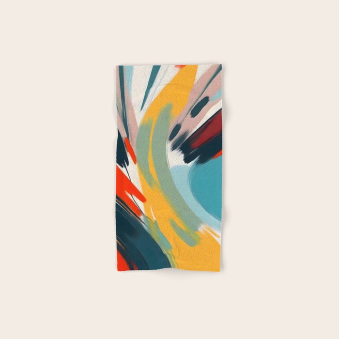 Painted Deliciousness, Spring Colorful Eclectic Bohemian Abstract, Brush Strokes Contemporary Modern Art Bath Towel Gallery Image 1