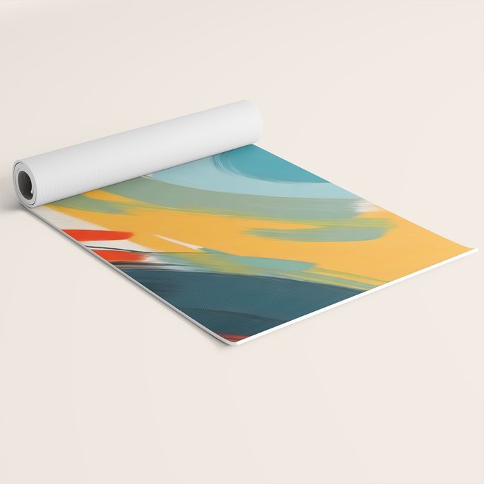 Painted Deliciousness, Spring Colorful Eclectic Bohemian Abstract, Brush Strokes Contemporary Modern Art Yoga Mat Gallery Image 2