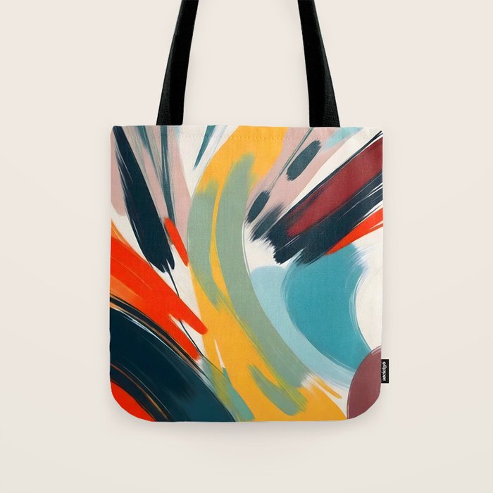 Painted Deliciousness, Spring Colorful Eclectic Bohemian Abstract, Brush Strokes Contemporary Modern Art Tote Bag Gallery Image 1