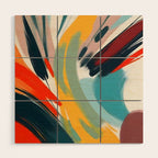 Painted Deliciousness, Spring Colorful Eclectic Bohemian Abstract, Brush Strokes Contemporary Modern Art Wood Wall Art Gallery Image 1