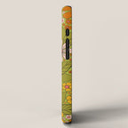 1960s, 1970s Retro Floral in Green, Pink & Orange - Flower Power iPhone Case Gallery Image 2